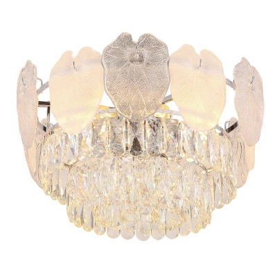 Image of Benjamin Ceiling Light Chrome K5 Crystals Satined 8x E14