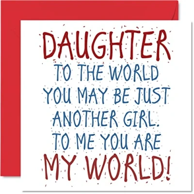 Image of Lovely Birthday Cards for Daughter You Are My World Happy Card from Father or Mother, Gifts, 145mm x Son Card, Greeting Gift Girls