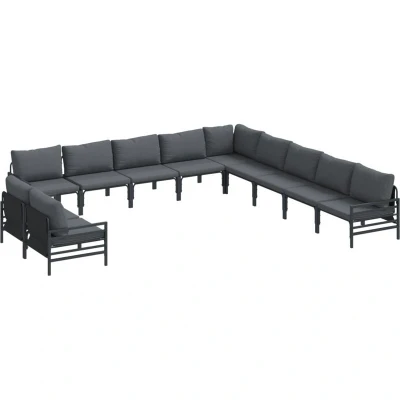 Image of Vidaxl Garden Sofa Set 11 pcs Anthracite Steel