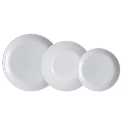 Image of Luminarc 736649 Arc Diwali Dinner Set, Opal,Grey,18 Piece