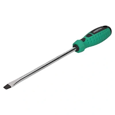 Image of 9.5mm x 200mm Slotted Flat Headed Screwdriver with Magnetic Tip Rubber Handle