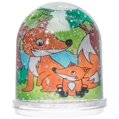 Image of Baker Ross AR618 Woodland Animal Colour in Snow Globes Value Pack — Creative Art and Craft Supplies for Kids to Make, Personalise Decorate (Pack of 4), Assorted
