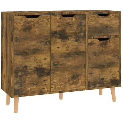 Image of vidaXL Sideboard Smoked Oak 90x30x72 cm Engineered Wood