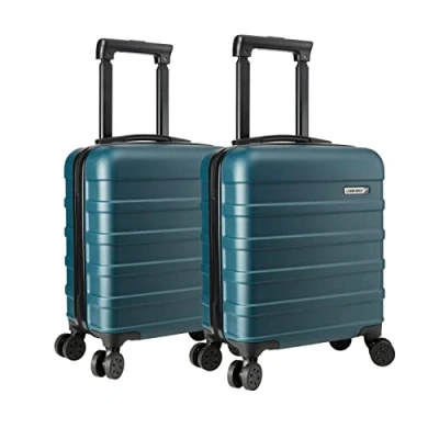 Image of Cabin Max Anode Set of Two 45x36x20cm Lightweight Hand Luggage Suitable for Easyjet Under Seat Endless Sea x 2, 45x36x20