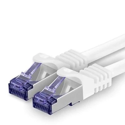 Image of 1aTTack.de Cat.7 Lan Ethernet cable 30m white Cat7 Network 10GBASE T 10000 Mbps SFTP PIMF patchcable RJ45 plug