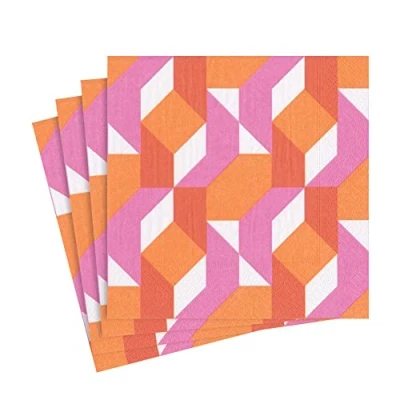 Image of Caspari Entertaining with Color Theory Napkin Luncheon Paper, Fuchsia, 16.5 x 3 cm