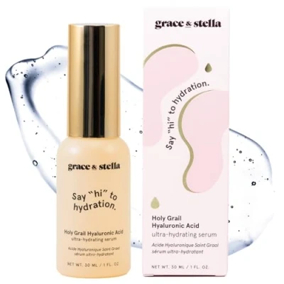 Image of grace &amp; stella Hyaluronic Acid Serum for Face Hydrating Women Anti Wrinkle Fine Lines Vegan, Paraben Free (30 ml)