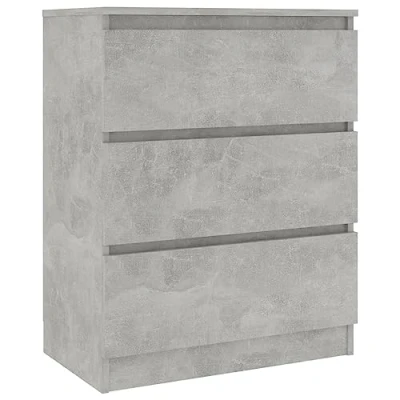 Image of vidaXL Sideboard in Concrete Grey Engineered Wood Great for Living Room, Bedroom, Office Scandinavian Style 60x35x76 cm 19 kg