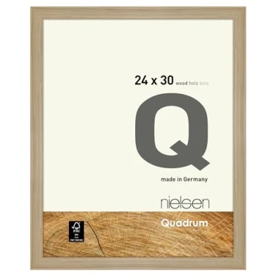 Image of nielsen Quadrum Photo Frame, 24x30cm Wood Picture Oak Natural Frame with Protective Float Glass and Push Turn Clips