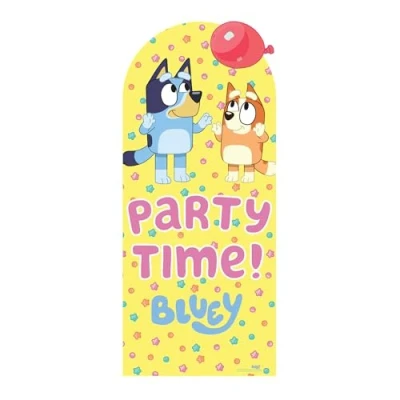 Image of Star Cutouts SC4573 Bluey and Bingo Balloon Party Time Large Backdrop Cardboard Cut Out Height 185cm Ideal for Theme, Parties, Birthdays &amp; Fans, Room Decorations Events