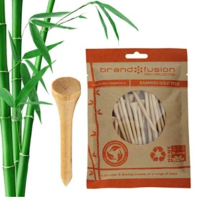 Image of Brand Fusion Unisex Bamboo Golf Tees, Beige, 83mm UK