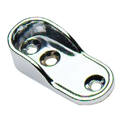 Image of Merriway BH07325 (50 Pcs) Wardrobe Rod Rail Socket End Supports For Oval Rails, Chrome Plated 16mm x 32mm Pack of 50 Pieces