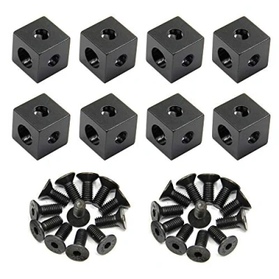 Image of Befenybay 8PCS Black Corner Bracket Cube (20x20x20mm) for 6mm Slot Aluminum Extrusion Profile 2020 Series (Cube 8PCS)