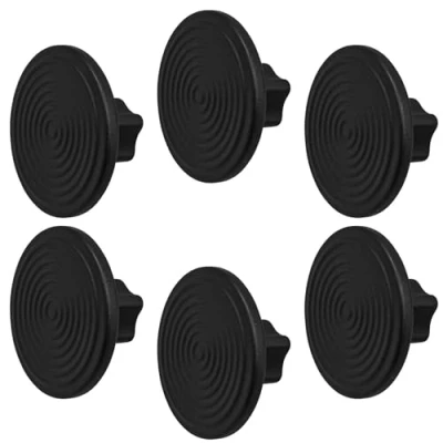 Image of Decoranddecor Mira Spiral Round Cupboard Knob Handle 40mm Diameter Zinc Alloy (Matt Black, 6 Pack)