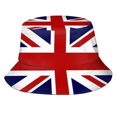 Image of United Kingdom Flag Bucket Hat for Women Men Summer Reversible Sun Beach Fishing Cap
