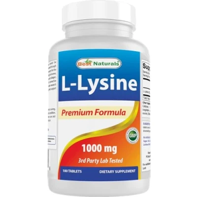 Image of Best Naturals L Lysine 1000 mg 180 Tablets