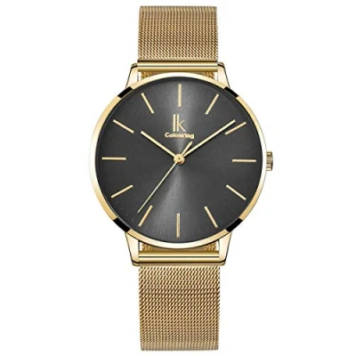 Image of Alienwork Women Watch Watches for Ladies Girls Stainless Steel Metal Mesh Strap Gold Analogue Quartz Gray Waterproof Ultra Thin