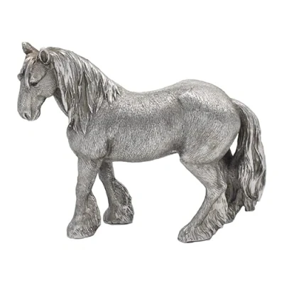 Image of The Leonardo Collection LP48927 Reflections Silver Cob Horse Ornament Figure, Boxed