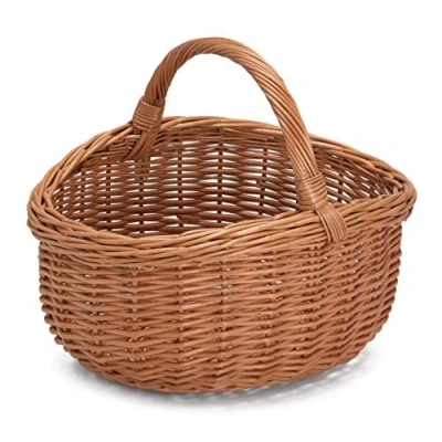 Image of Prestige Wicker Willow Basket with Handle, Natural, 40x36x36 cm