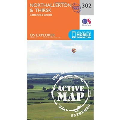 Image of Northallerton &amp; Thirsk Map Weatherproof Catterick Bedale Ordnance Survey OS Explorer Active 302 England Walks Hiking Maps Adventure