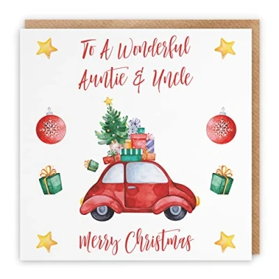 Image of Hunts England Auntie And Uncle Christmas Card To A Wonderful &amp; Merry Holiday Collection