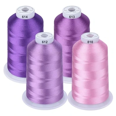 Image of Simthread Machine Embroidery Thread 5000M King Spools Purple Colors for Brother/Babylock/Bernette/Janome/Singer/Kenmore Sewing and