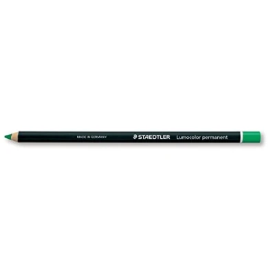 Image of STAEDTLER Lumocolor Glasochrom Permanent Dry Marker Green (Pack of 3)aa