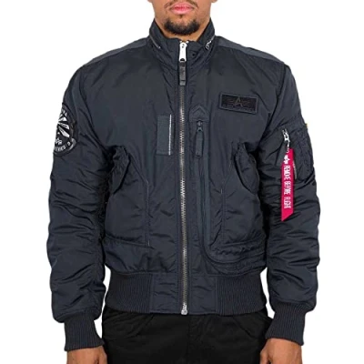 Image of Alpha Industries Men&#039;s Engine Bomber Jacket, Rep.Blue, M