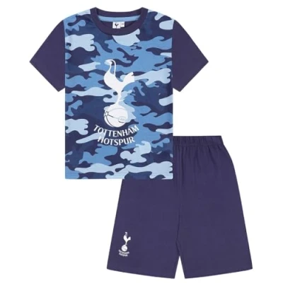 Image of Tottenham Hotspur Boys Football Club Camouflage Short Spurs Pyjama Set (6 7 Years)