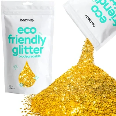 Image of Biodegradable Glitter Gold Eco Friendly Plant Based Bio Extra Chunky for Face Body Hair Craft Resin Festival Makeup Eyeshadow 100g / 3.5oz