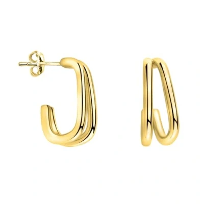Image of SOFIA MILANI Women&#039;s Earrings 925 Silver Gold Plated Doubled Stud Earring E2397