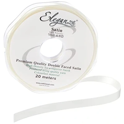 Image of ELEGANZA Double Faced Satin 10mm x 20m Ivory No.61