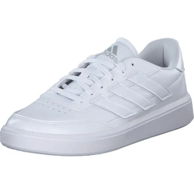 Image of adidas Women&#039;s Courtblock Shoes Sneaker, Cloud White/Cloud White/Matte Silver, 6.5 UK