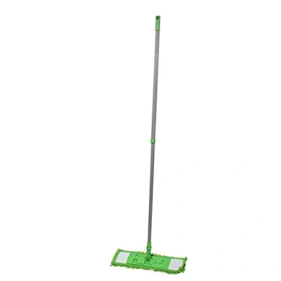 Image of Floor Mop Cleaning Wet Dry Microfibre Swivel Head Laminate Wooden Tile Sweeper (Geen Mop)