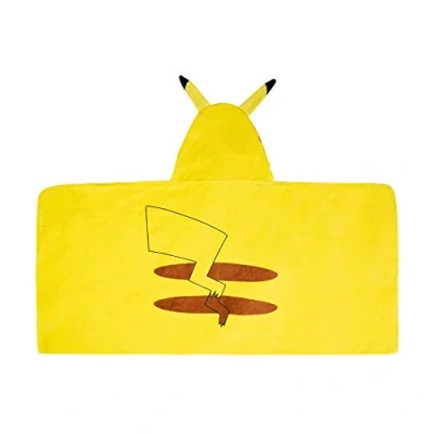 Image of Franco Pokemon Pikachu Bath/Pool/Beach Soft Cotton Terry Hooded Towel Wrap, 24&quot; x 50&quot; Kids