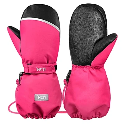 Image of MCTi Kids Ski Mittens Waterproof Warm Winter Snow Skiing Snowboard Gloves Boys Baby Toddler Mitts