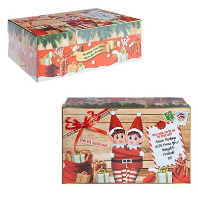 Image of Widdle Wonderland Christmas Eve Gift Box Fun Elf Design/Flat Pack 17cm x 26.5cm 8.5cm 4229