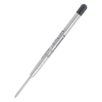 Image of ONLINE Schreibgeräte Ballpen Refill International King Size Black, G2 Format line Width B, (SWISS MADE), Suitable for: Parker, Pelikan, Faber Castell etc, Durable, Standard Biro Refills