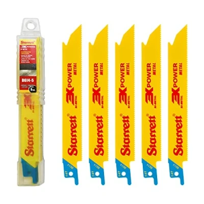 Image of Starrett Metal Cutting Reciprocating Saw Blade 150mm (6 inch) Pack of 5