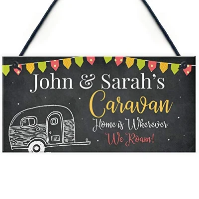 Image of RED OCEAN Personalised Caravan Door Sign Home Decor Gift Shabby Chic Accessories