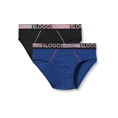 Image of Sloggi Men&#039;s GO ABC Natural H Hipster C2P Briefs, BLUE DARK COMBINATION, S