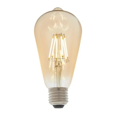 Image of Endon 93032 6w Filament LED Pear ST64, 2500K, E27, dimmable, 550lm, Amber