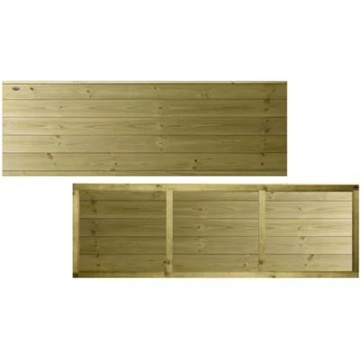 Image of Premier Garden Supplies ULTIMATE Tongue &amp; Groove Fence Panel Width: 6ft (183cm) x Height: 2ft (60cm) Horizontal Smooth Planed T&amp;G Fully Framed Strong Boundary Fencing Panels with Capping
