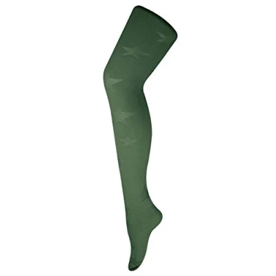 Image of Sock Snob Ladies Thick Coloured 80 Denier Opaque Patterned Winter Fashion Tights (8 14 UK 36&quot;/42&quot;, Star Dark Khaki)