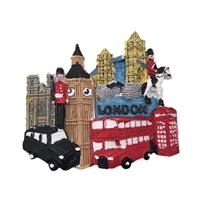 Image of 3D London Landmark England UK Refrigerator Fridge Magnet Tourist Souvenirs Handmade Resin Craft Magnetic Stickers Home Kitchen Decoration Travel Gift