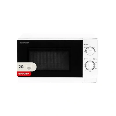 Image of Sharp R20DWM 20L Solo Microwave Oven, 800W, White