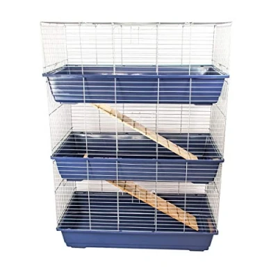 Image of KCT Triple Level Indoor Rabbit Pet Cage Guinea Pig Animal 100cm Dark Blue