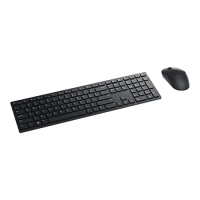 Image of Dell KM5221W Pro Wireless Keyboard and Mouse, UK (QWERTY), 2.4GHz, 128 bit AES Encryption, 4000 dpi, Windows, Apple, Android, Linux Chrome, (Black)