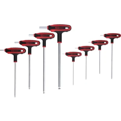 Image of KS Tools 151.8155 ERGOTORQUEplus T handle ball ended hexagon key wrench set, 8 pcs