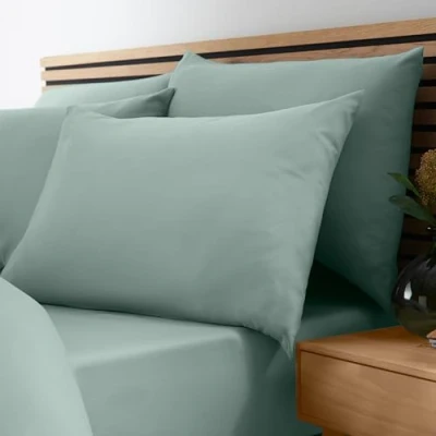 Image of Catherine Lansfield So Soft Non Iron Single Fitted Sheet Green